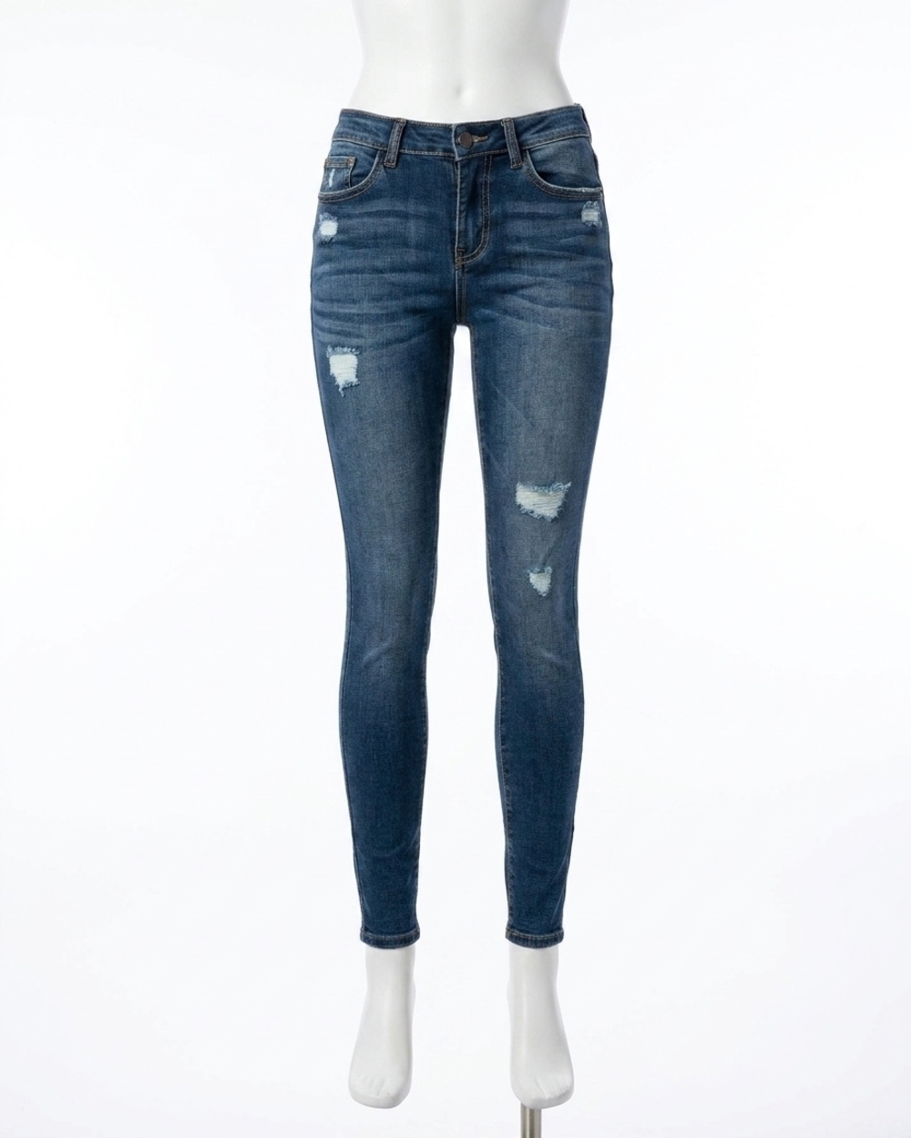 NEW GRACE AND LACE repurpose denim distressed jeans in dark mid wash